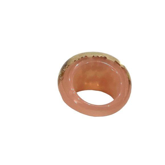LOUIS VUITTON Pink and Gold Inclusion Dome Ring size 5.5 #1272 - Picture 4 of 5